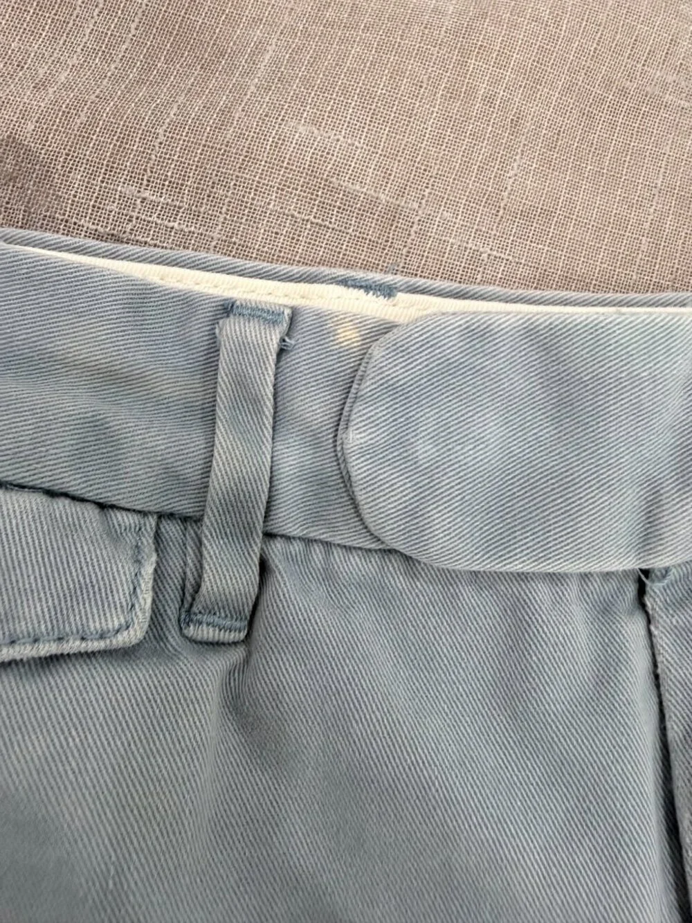 Ralph Lauren Rugby Skull Chino Shorts 33 Blue Distressed Preppy Cotton Y2K